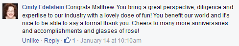 Congrats Matthew, Cindy Congrats Matthew, Cindy