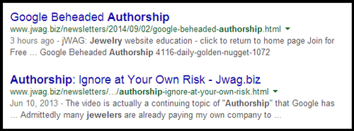 Upgrading the CMS on the jWAG Website jwag-in-google-serp-2014-09-02-84