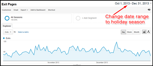 Google Analytics: Exit Page Report 1094-ga-exit-page-date-range-94