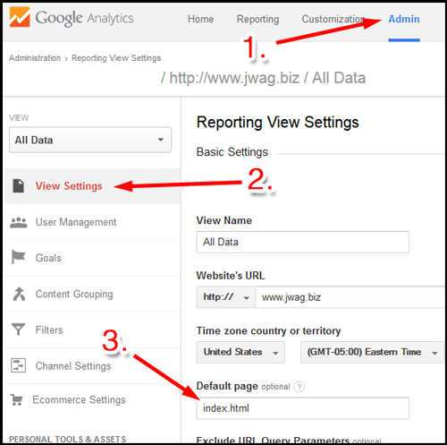 Google Analytics Users Flow Report 1107-ga-setting-default-page-76