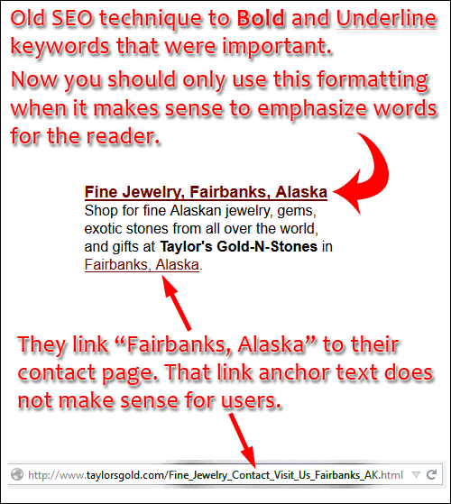 Taylors Gold-n-Stones Website Review 1205-seo-bold-underline-url-93 Taylors Gold-n-Stones Website Review 1205-seo-bold-underline-url-93