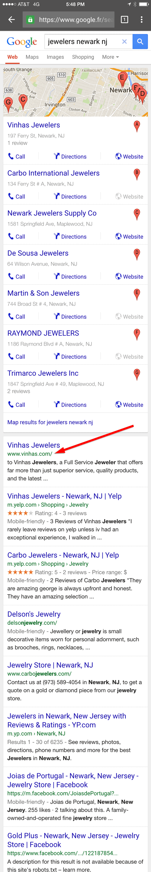 Vinhas Jewelers Mobile Website Review 1210-newark-nj-serp-78