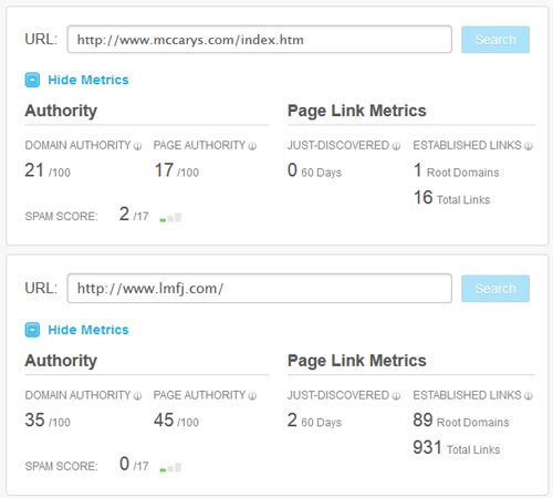 SEO Ranking Comparison Between Two Competing Jewelry Websites 1246-moz-ose-57