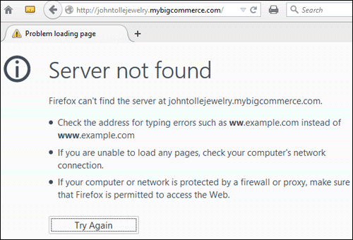 John Tolle Jewelry Website Review  1255-server-not-found-40