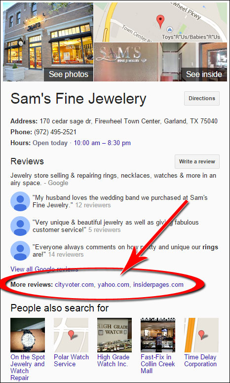 Your Reviews From Other Sites Are Hidden - TBT 1319-old-sams-local-listing-94
