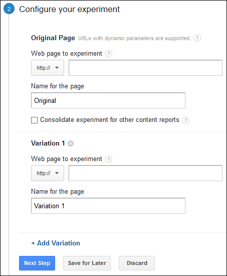 Google Website Optimizer is Now Google Experiments TBT 1334-experiment-setup5-2