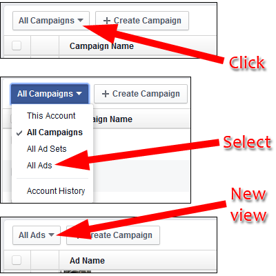 Left Unchecked, Comments On Your Facebook Ad Will Kill Its Effectiveness 1453-change-view-in-ads-manager-77