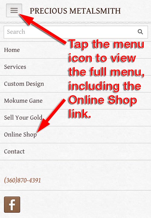 Precious Metalsmith FridayFlopFix Website Review 1507-mobile-menu-99