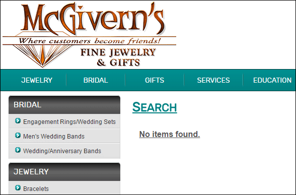 June Birthstone Jewelry Gift SERP and Website Review 1535-mcgiverns-not-found-92