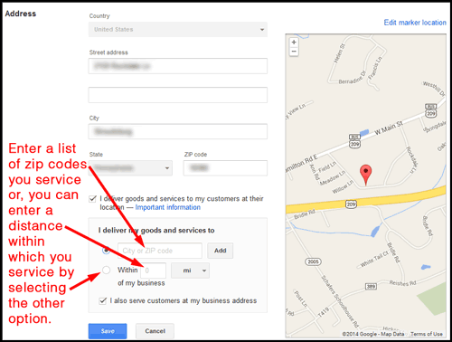Google Places for Business Settings for Personal Jewelers 1599-999-setting-distance
