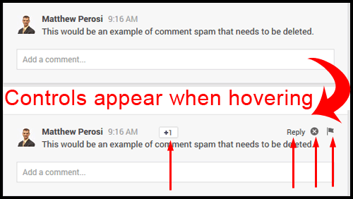 Dealing with Google+ comment spam... 2050-1011-deleting-comment