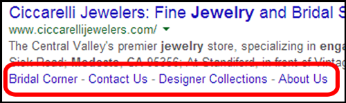 Ciccarelli Jewelers SERP and Website Review 3695-950-serp-2