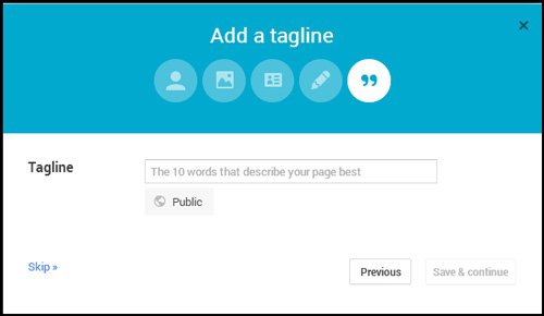 How-To Create a New Google+ Page for Non-Local Businesses 4137-961-add-tagline