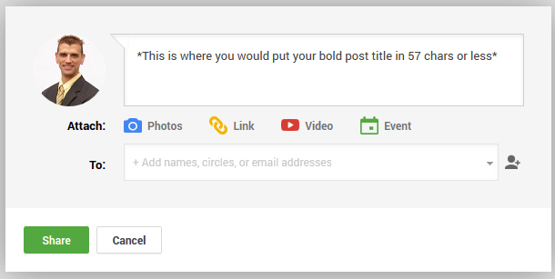 Google Plus Post Sharing Procedure 4350-911-google-plus-share-box-title