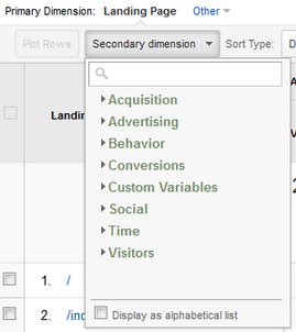 Simple Use of GA Landing Page Report to search for Keyword Ranking Data 5125-878-secondary-dimension