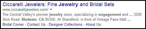 Ciccarelli Jewelers SERP and Website Review 5925-950-serp