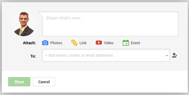 Google Plus Post Sharing Procedure 6086-911-google-plus-share-box2