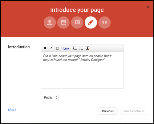 How-To Create a New Google+ Page for Non-Local Businesses 662-961-introduce-page