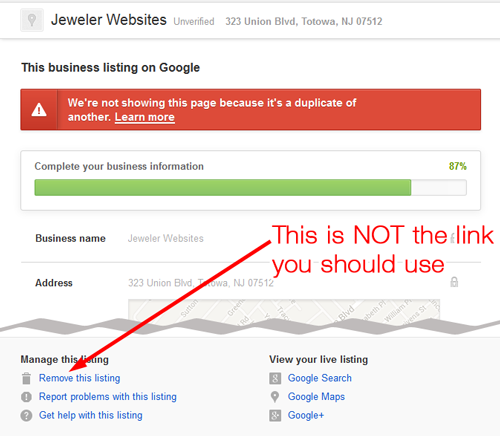 How-To Delete a Duplicate Google Places for Business 6679-992-step1a