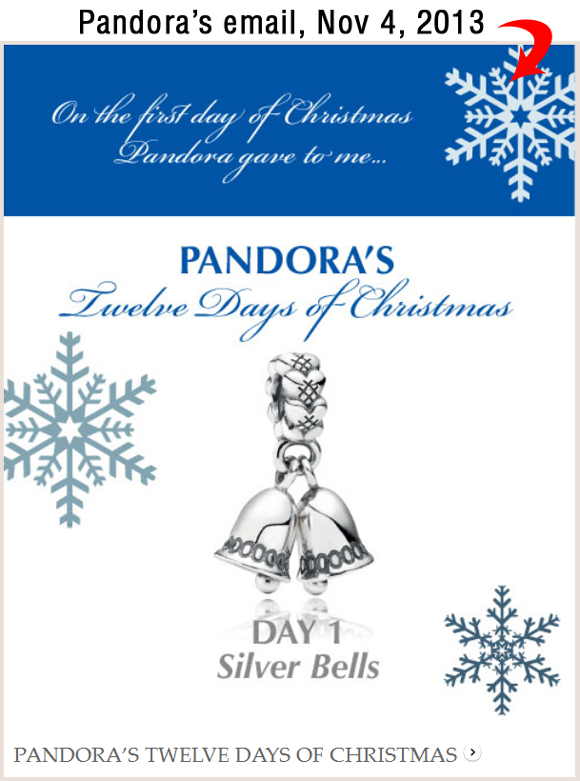 Holiday Season 2013 Email Marketing Review 6965-864-pandora-email