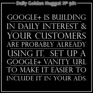 Google+ Vanity URLs for Business Pages 7420-daily-golden-nugget-981 Google+ Vanity URLs for Business Pages 7420-daily-golden-nugget-981