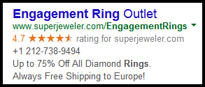 Comparing AdWords Keyword Targeting to AdWords Express 7736-1003-adwords-engagement-ring-ad