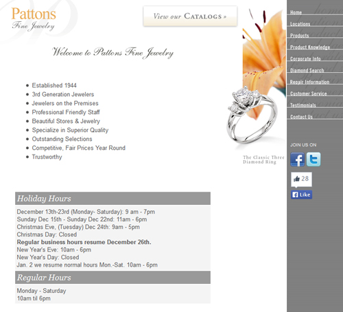 Pattons Fine Jewelry Website Review 7854-899-pattons-fine-jewelry-home