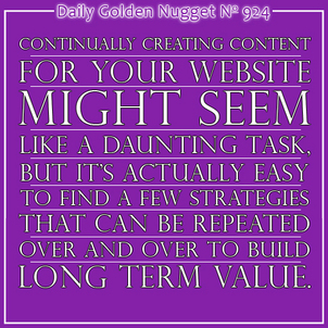 Recap of Several Content Creation Strategies 7924-daily-golden-nugget-924