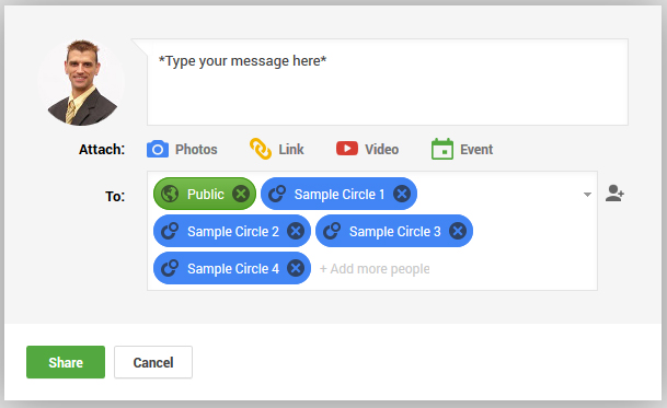 Using Google Plus Circles for Flexible Sharing 8515-921-selected-circles