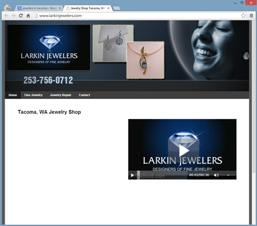 SERP Review of Tacoma Washington 8628-945-larkin-jewelers-website