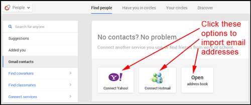 How to Get Started on Google Plus on Your First Day 9085-936-click-to-import-emails