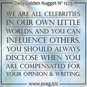 You Should Always Disclose Financial Compensation In Exchange For Online Endorsements TBT daily-golden-nugget-1279-2 You Should Always Disclose Financial Compensation In Exchange For Online Endorsements TBT daily-golden-nugget-1279-2